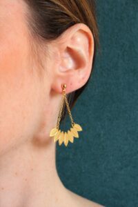 boucles d'oreilles femme longues dore or fin 24k leonie et france collections lookbook 01