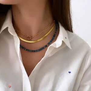 collier maillons fermoir bouee or fin femme lookbook leonie et france