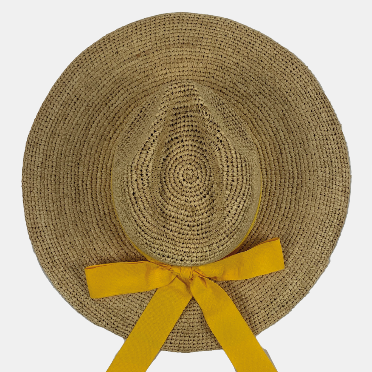 chapeau fibre naturelle ruban jaune leonie et france 88 2