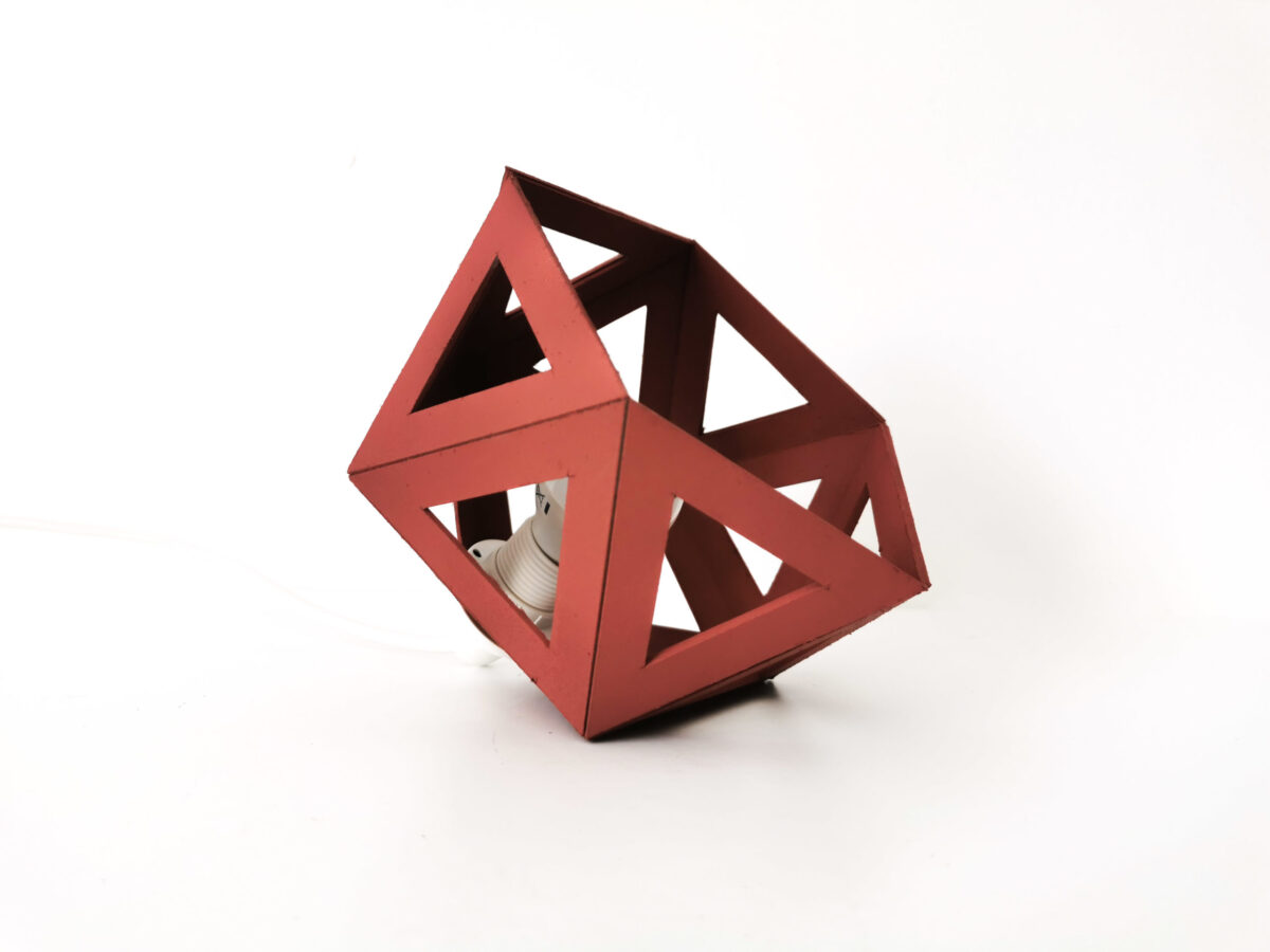 petite lampe origami rouge leonie et france