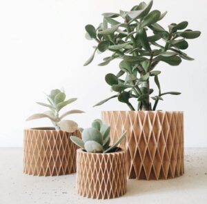pot cache pot design geometrique et minimaliste imprime en en bois made in france croix de bois leonie et france collections