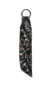 foulard elastique noir petites fleurs fabrication française leonie et france