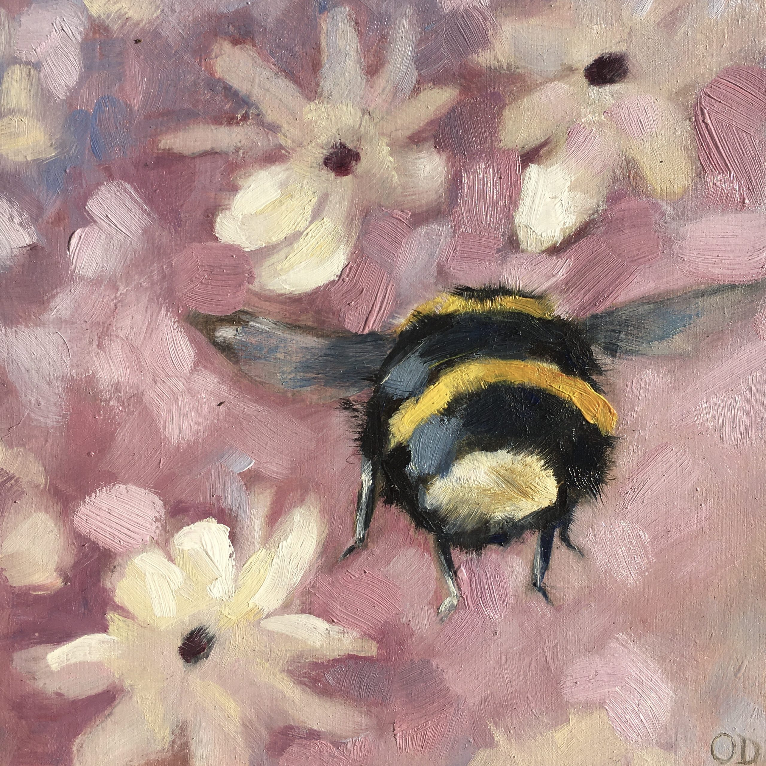 peinture abeille fleurs leonie et france eshop de createurs