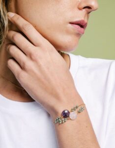bracelet laurier vert quartz femme leonie et france eshop de createurs