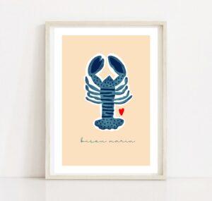 affiche homard bisou marin leonie et france eshop de createurs 01