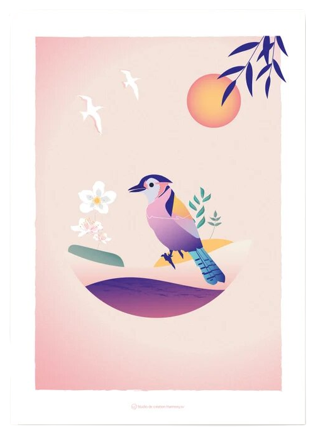 affiche graphique oiseau design leonie et france eshop de createurs francais
