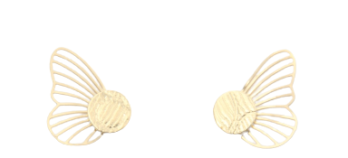boucles d oreilles femme or fin 24 carats original forme papillon leonie et france eshop de createurs francais