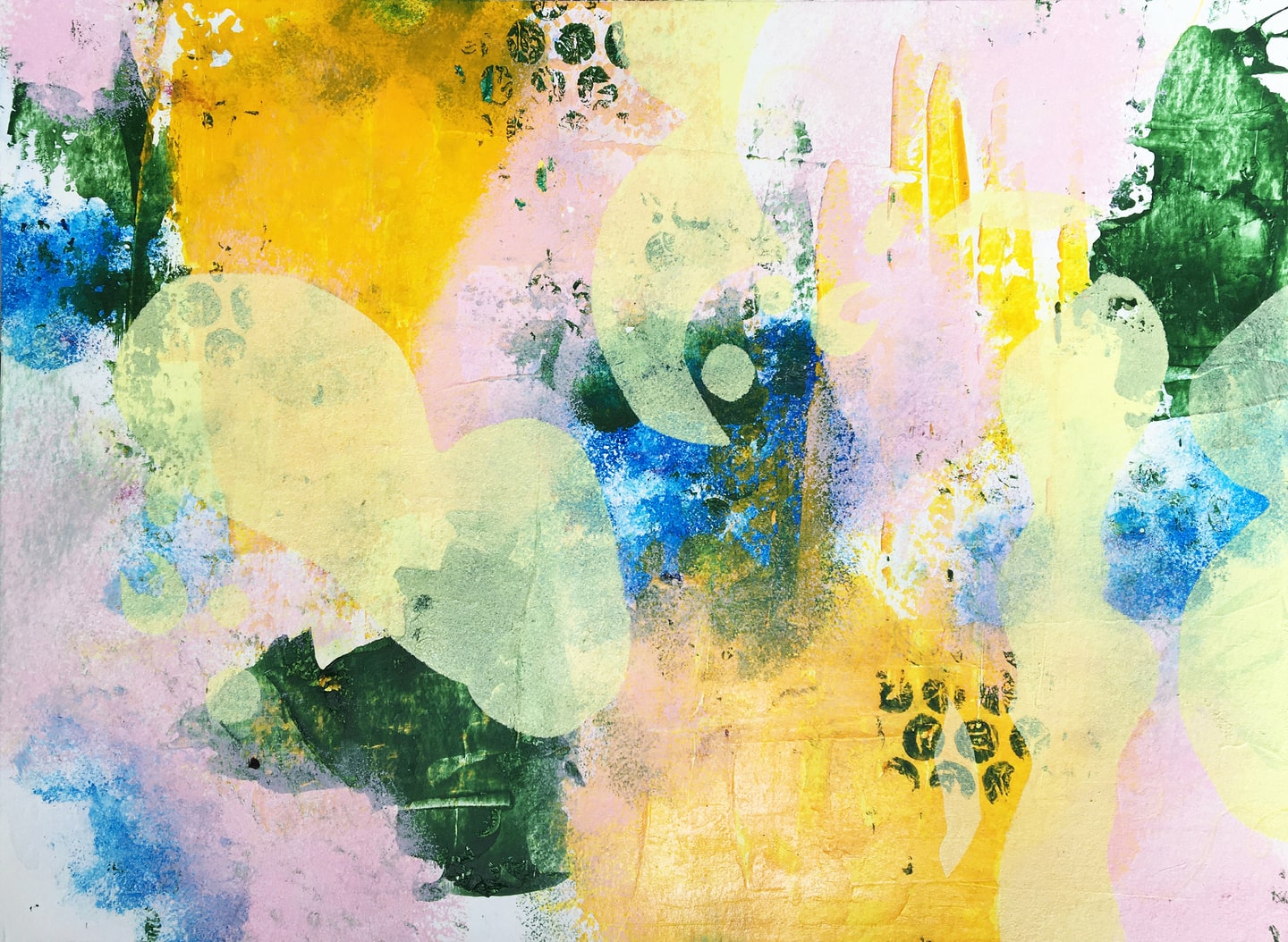 tableau peinture tendance artiste colore abstrait printemps 40x60cm 1 min