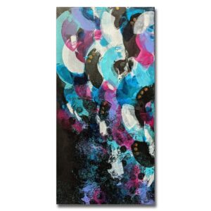 tableau peinture tendance artiste colore noir bleu violet moderne mouvement min
