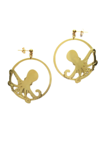 boucles creoles femme or fin 24 carats pieuvre octopus leonie et france eshop 01