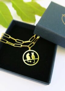 bracelet femme chaine grosse maille pendentif chat bijou original leonie et france boutique en ligne mode