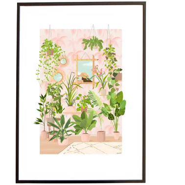 affiche botanique illustration miroir plante decoration murale original leonie et france eshop de createur min