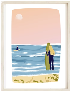 affiche illustration moderne design dessin surf surfeuse mer idee cadeau fille leonie et france esho removebg preview