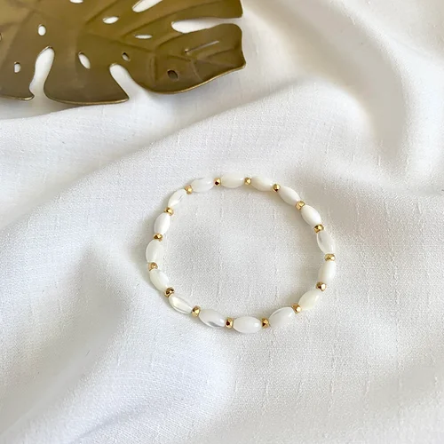 Parure ras-de-cou pendentif et bracelet pour enfant-nacre-perles