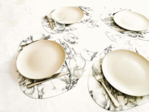 lot 4 sets de table imitation marbre decoration de table leonie et france eshop