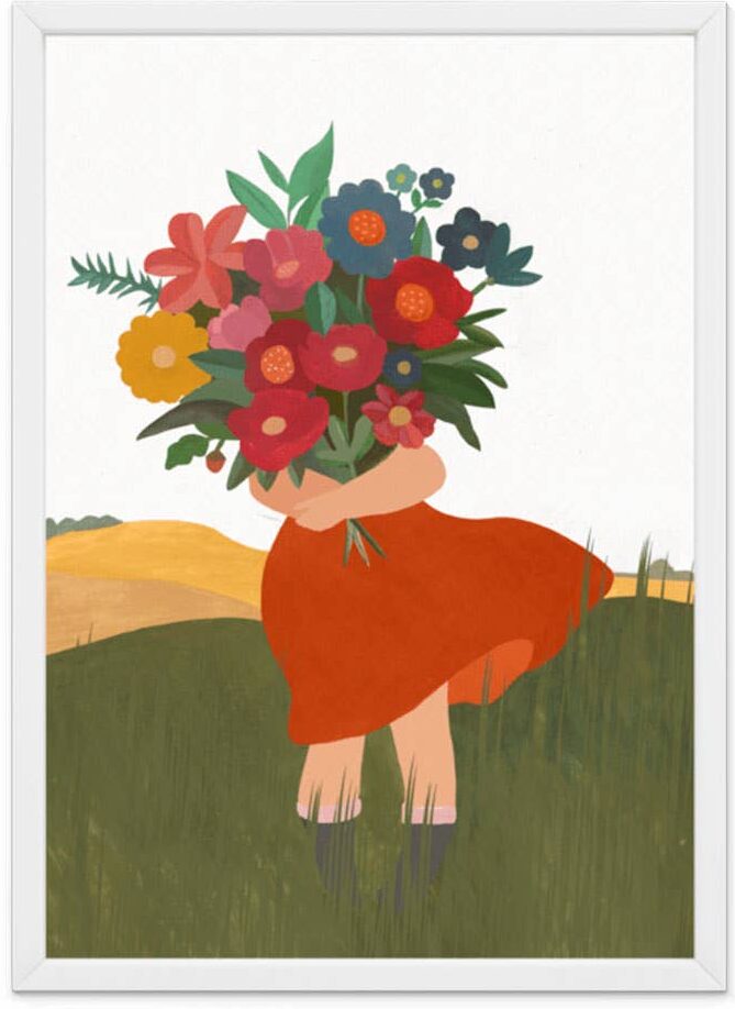affiche poster botanique bouquet de fleurs deco chambre enfant leonie et france boutique mode et maison