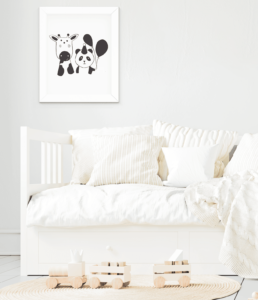 affiche poster chambre enfant animaux mignon decoration scandinave leonie et france idee cadeau artisanaux made in france