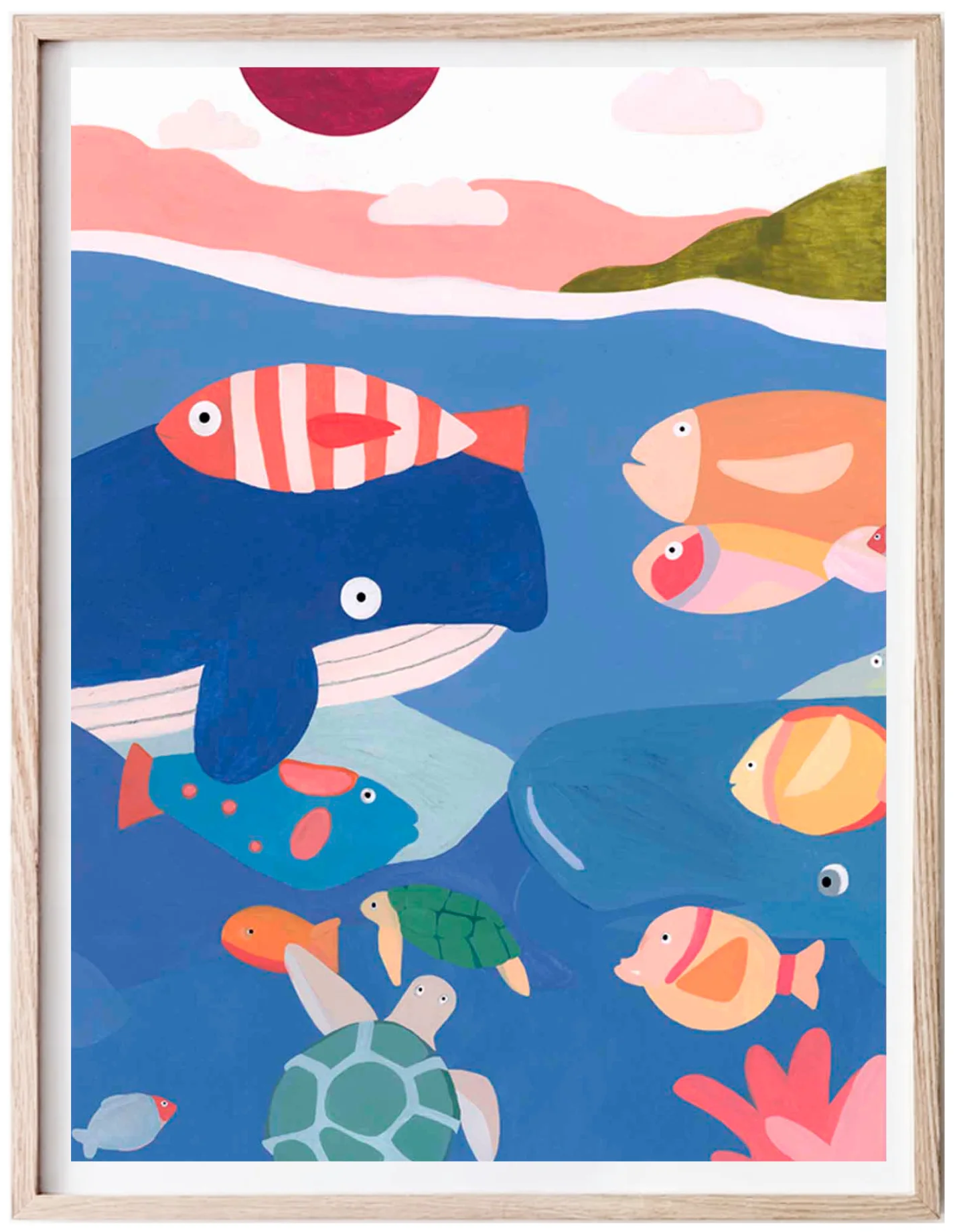 affiche poster deco chambre d enfant theme mer poissons leonie et france eshop de createurs