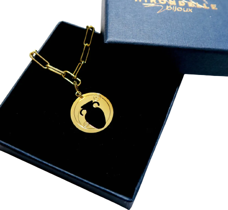 collier femme astrologie signe verseau chaine gros maillon idee cadeau original leonie et france eshop de createurs mini