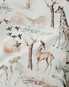couverture plaid bebe enfant imprime aquarelle animal girafe leonie et france boutique de createurs min