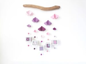 guirlande nuage origami couleur rose violet prenom personnalisable deco chambre enfant idee cadeau personnalise original leonie et france eshop de createurs min