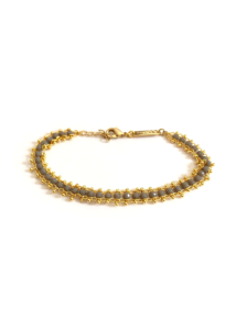 bracelet femme dore perles grises idee cadeau pour femme leonie et france eshop de createurs francais