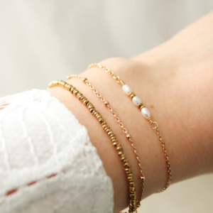 bracelet femme double rang perles leonie et france boutique de createurs mode et maison