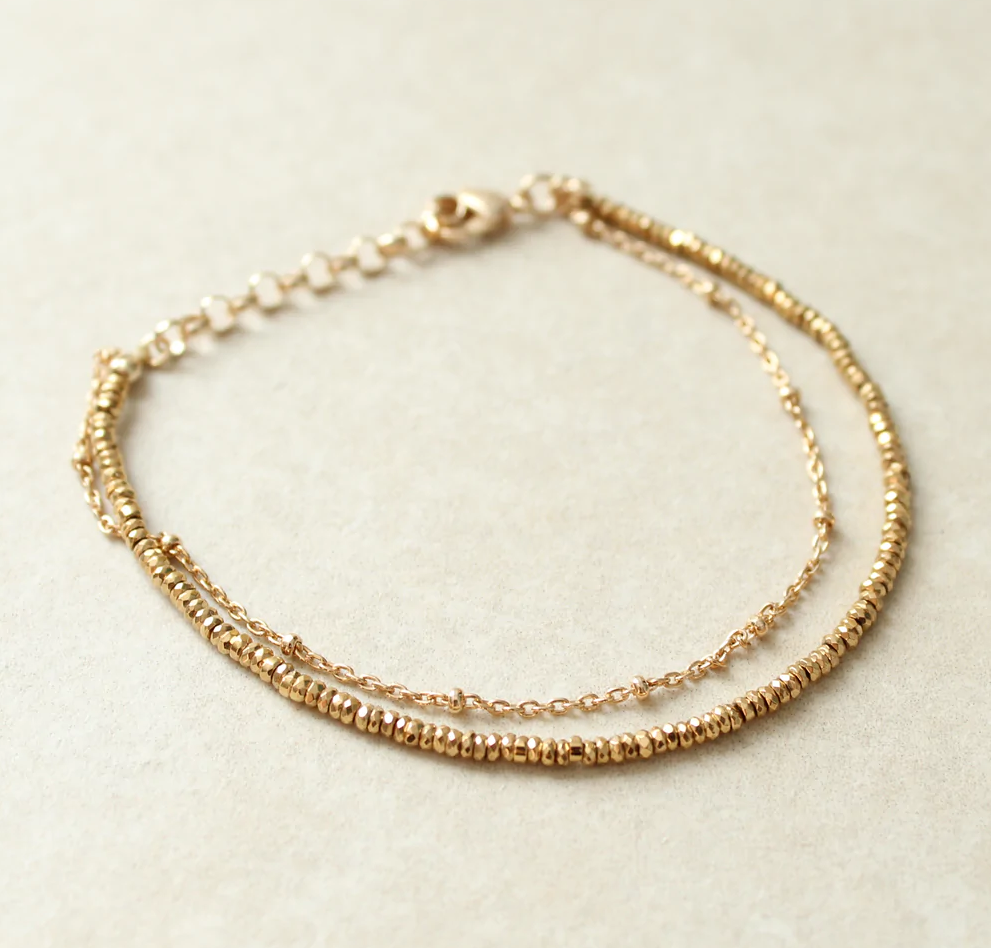bracelet femme double rangs hematite petites perles leonie et france idee cadeau pour femme creations artisanales francaises