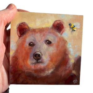 peinture a l huile originale animal ours brun leonie et france eshop de creations artistiques francaises