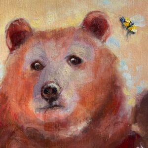 peinture huile originale animal ours brun leonie et france boutique de creations artistiques francaises