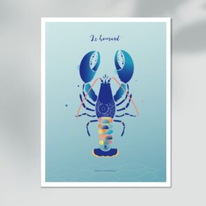 affiche illustration graphique design poster original theme mer homard leonie et france eshop de createurs francais min