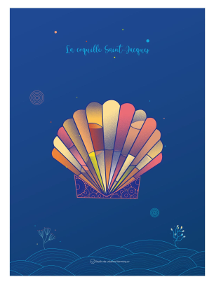 affiche illustration graphique design poster original theme mer coquille leonie et france eshop de createurs francais mini