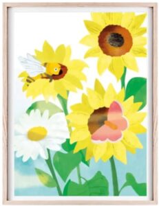 affiche tounesol abeille decoration murale idee cadeau original leonie et france eshop de createurs