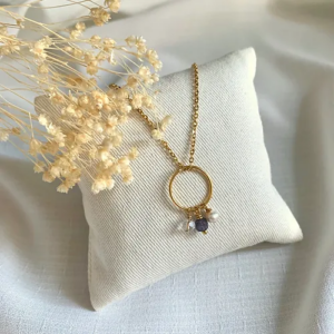 collier or pendentif anneau lolite idee cadeau original pour femme leonie et france de createurs