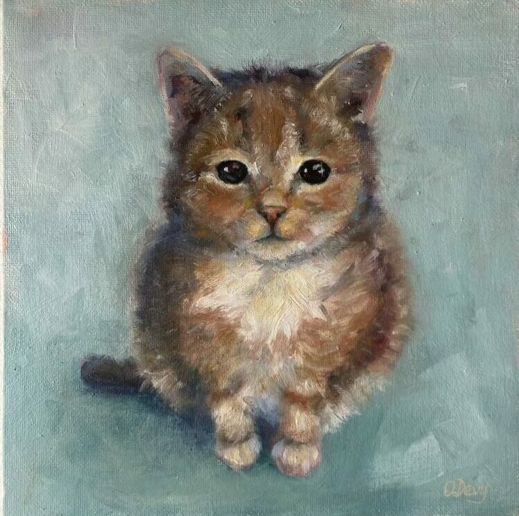 peinture originale chat chaton animal de compagnie idee cadeau leonie et france eshop d artistes francais