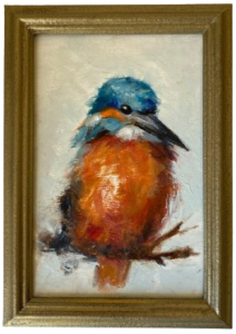 peinture originale oiseau martin pecheur ornithologie idee cadeau leonie et france eshop d artistes francais peinture art made in france