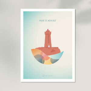 affiche illustration mer phare mean ruz deco design leonie et france eshop de createurs francais decoration murale