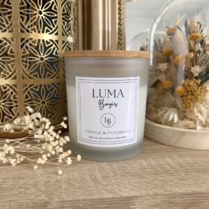 lyneorbijoux luma bougie parfumée vanille patchouli