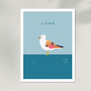 affiche illustration mer animal oiseau goeland deco design leonie et france eshop de createurs francais maison deco moderne