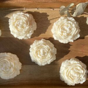 bougie decorative fleur pivoine blanche idee cadeau original leonie et france eshop de createurs francais