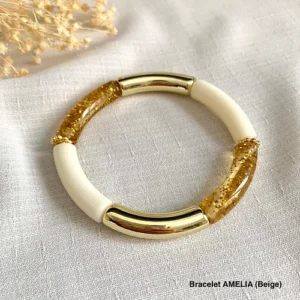 bracelet tube femme blanc dore bijou personnalisable idee cadeau original leonie et france eshop de bijoux de createurs francais