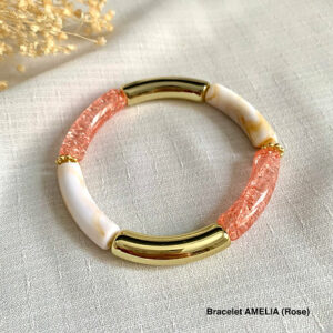 bracelet tube femme rose or bijou personnalisable idee cadeau original leonie et france eshop de bijoux de createurs francais