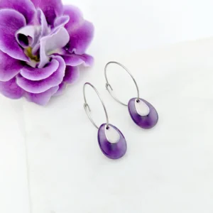 boucles d oreilles creoles argent pierre fine amethyste leonie et france eshop de bijou de createur francais