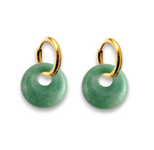 boucles d oreilles femme or petites creoles resine verte idee cadeau original pour femmes leonie et