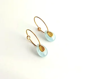 boucles d oreilles or creoles aigue marine leonie et france eshop de bijoux de createurs francais