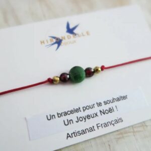 bracelet joyeux noel grenat rubis zoisite leonie et france bijoux de createurs francais