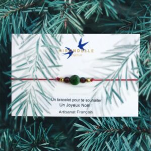 bracelet joyeux noel porte bonheur pierre fine leonie et france eshop de createurs francais mode