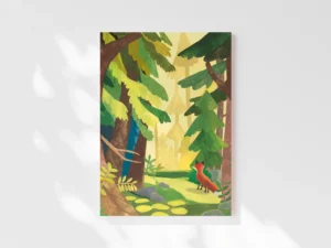 affiche illustration renard dans la foret decoration chambre d enfant leonie et france eshop de createurs francais tout pour la maison