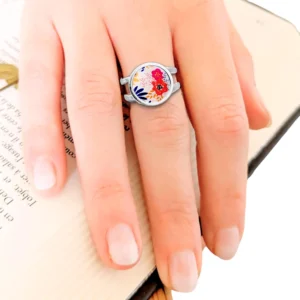 bague argent femme reglable resine fleurs idee cadeau pour femmes leonie et france eshop de bijou de createurs francais