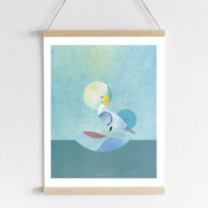 affiche illustration oiseau fou de bassan mer bretagne nature idee cadeau originale pour la maison leonie et france eshop de createurs francais